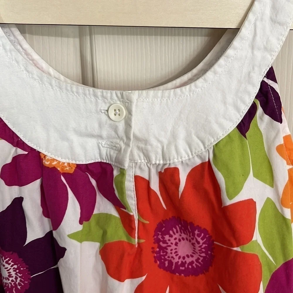 GYMBOREE Large Colorful Flowers Pullover Style Cotton Dress Size 5T . P/2A1409